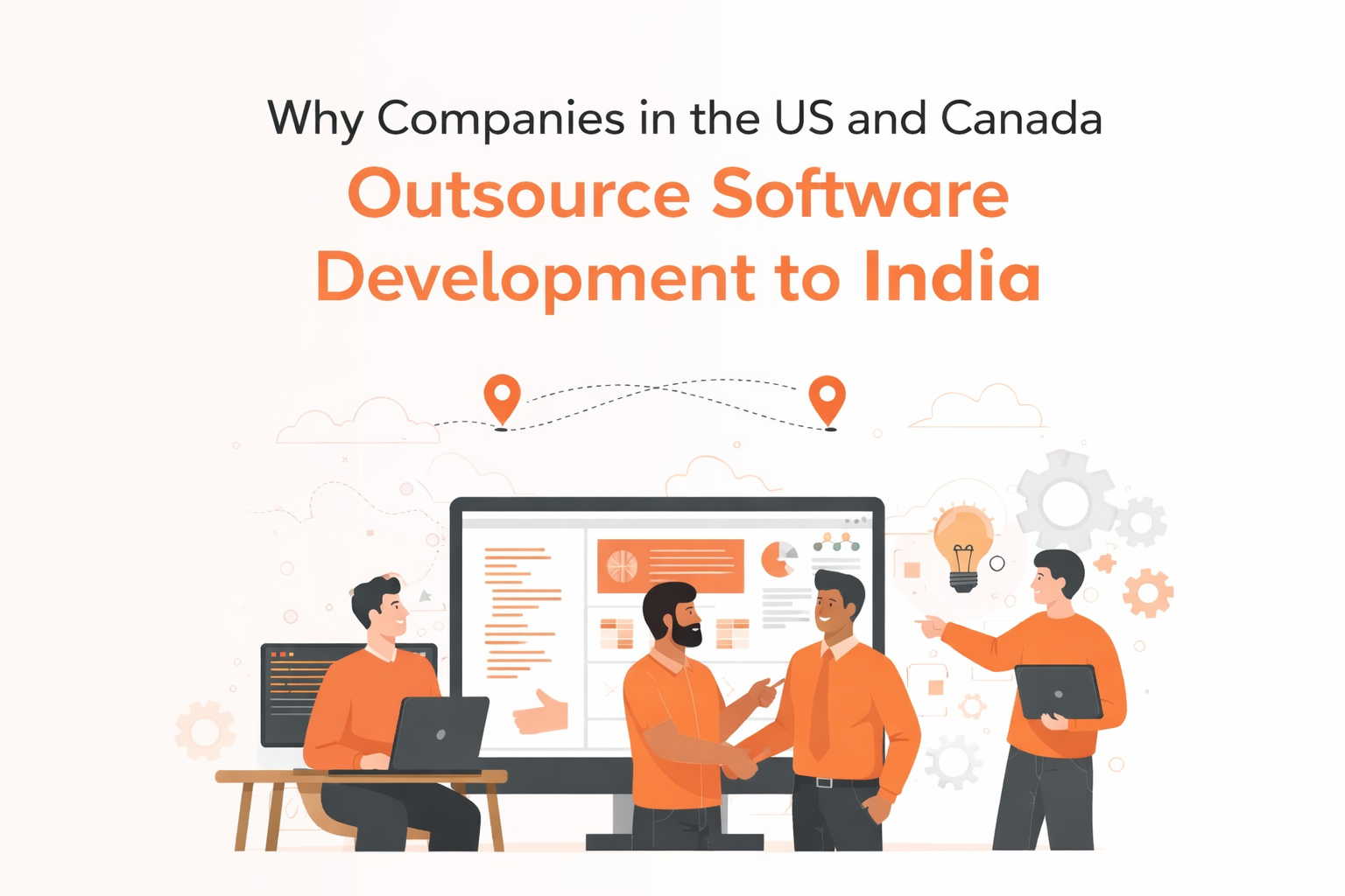US and Canada companies collaborating with Indian software developers for efficient and cost-effective software development.